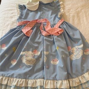 Cinnamoroll Blue Dress with Pink Polka Dot Bow